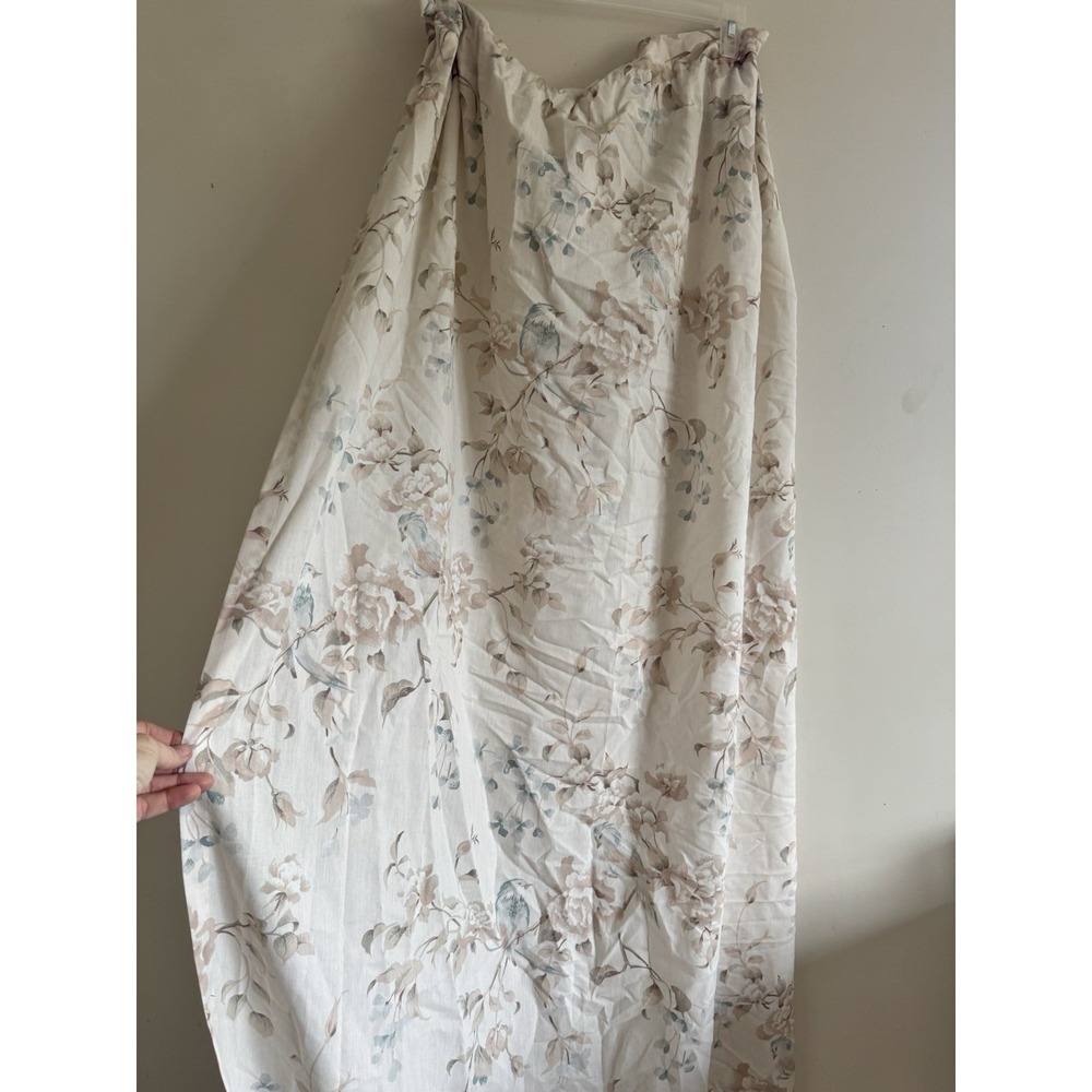 Vintage Handmade Curtains Farmhouse Cottage Long Blue Birds Set Of 4 Panels